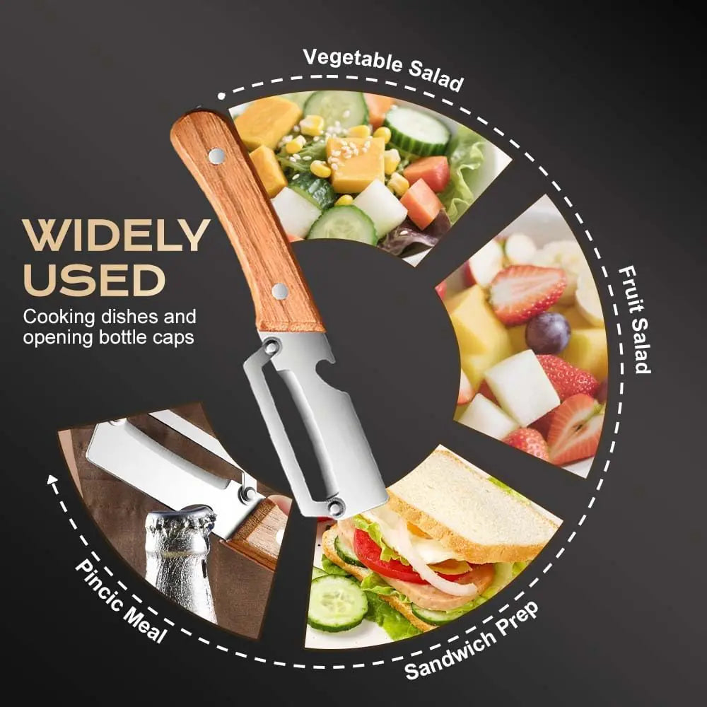 2-in-1 Stainless Steel Blade Kitchen Peeler with Bottle Opener Handle