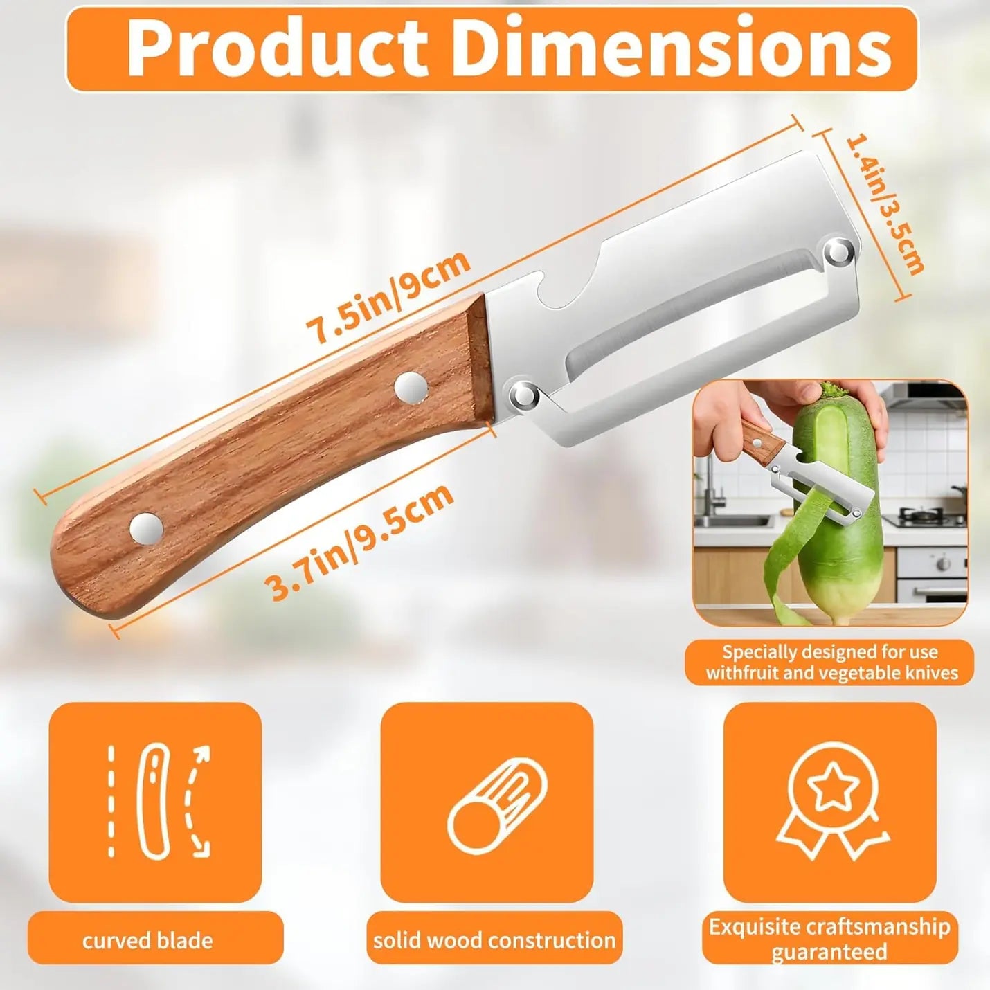 2-in-1 Stainless Steel Blade Kitchen Peeler with Bottle Opener Handle