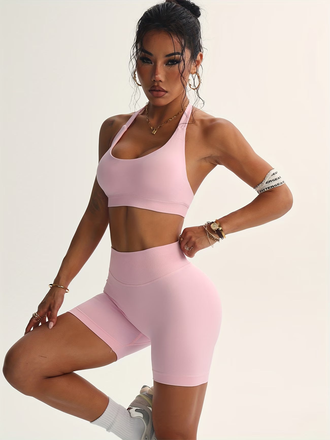 Ruched Sports Bra and High-Waisted Shorts Active Set