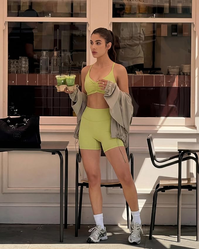 Ruched Sports Bra and High-Waisted Shorts Active Set