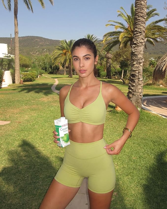 Ruched Sports Bra and High-Waisted Shorts Active Set